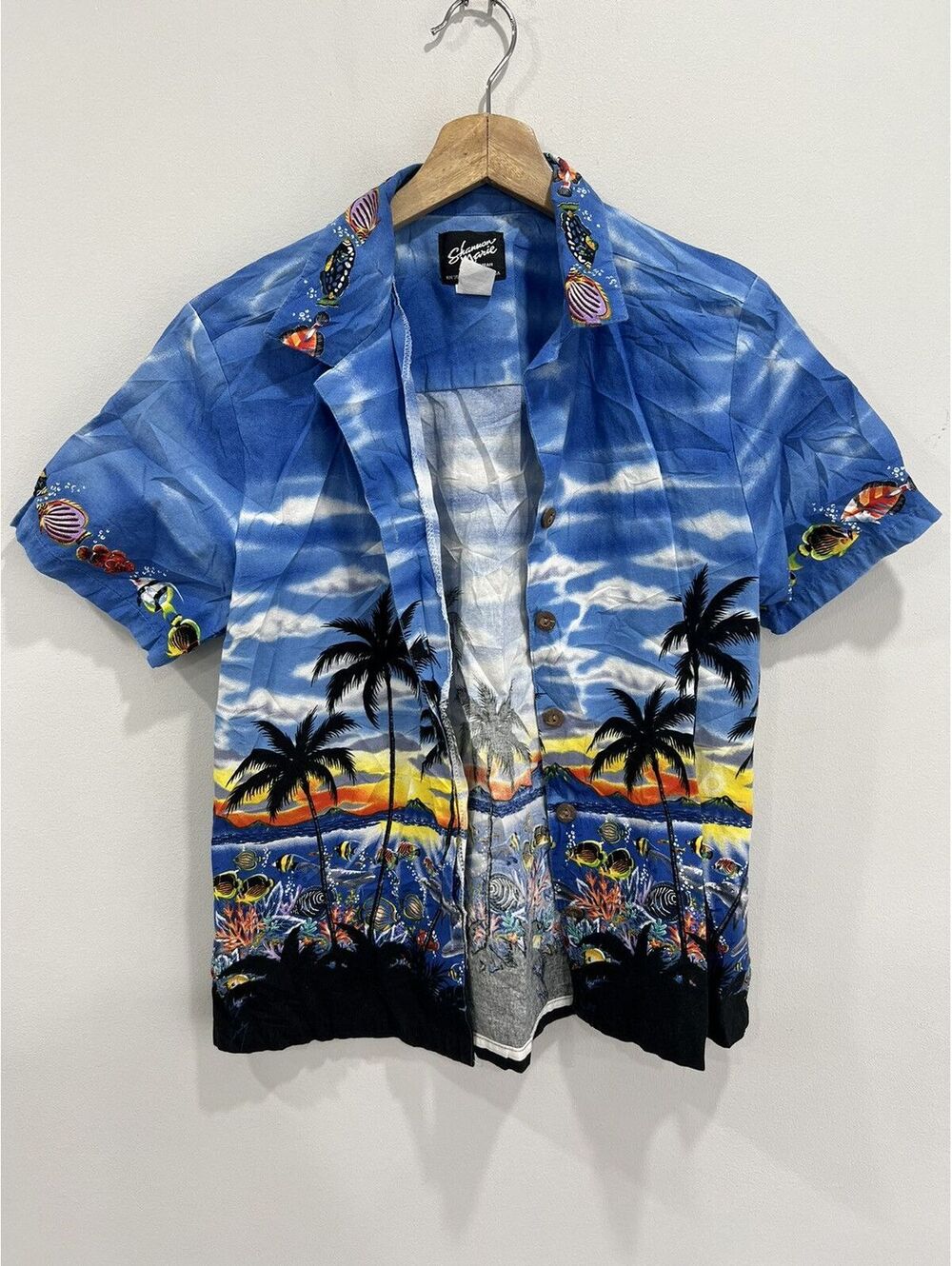Vintage Shannon Marie Womens Hawaiin Shirt button up